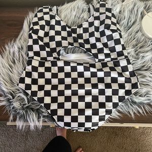 ASOS checkered key whole bathing suit